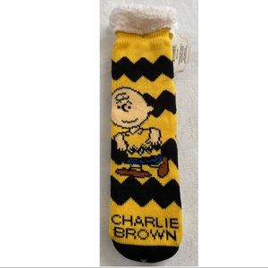 Charlie Brown Peanuts Sherpa Lined Socks Non-Slip